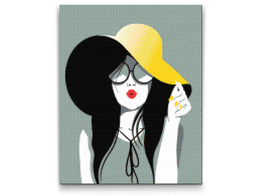 Diamond Paint - Dame med den gule hat