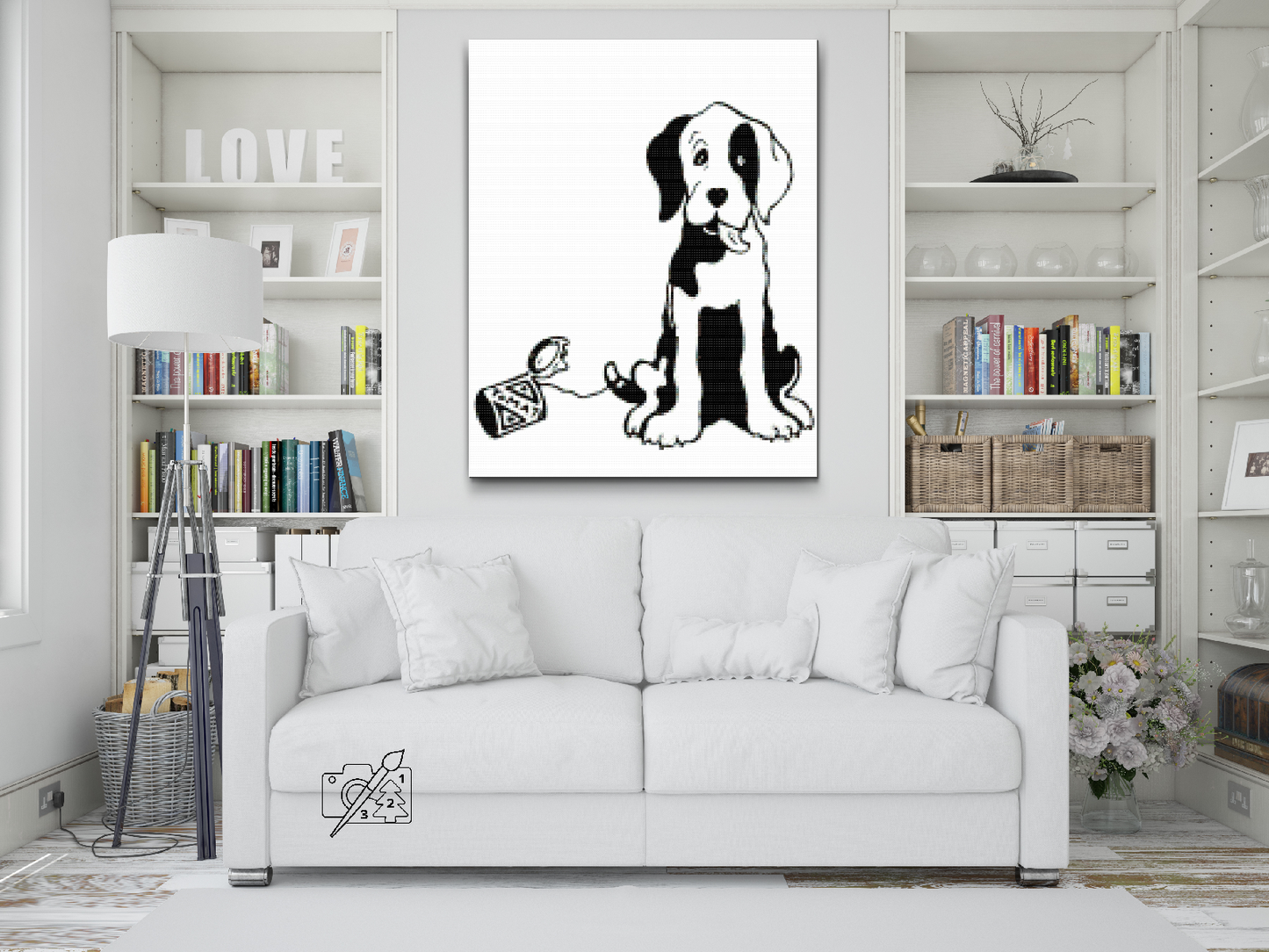 Diamond Paint - B/W Dog