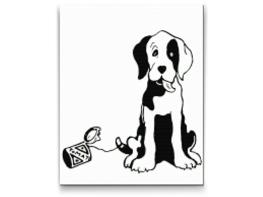 Diamond Paint - B/W Dog