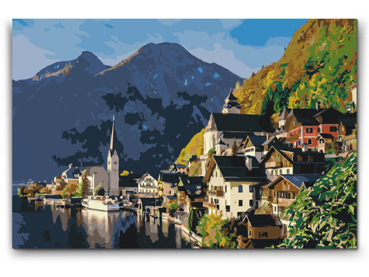 Paint by number - Hallstatt-søen - Østrig