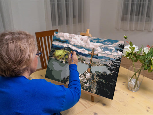 Paint by number - Udsigt over Gmundensøen - Østrig