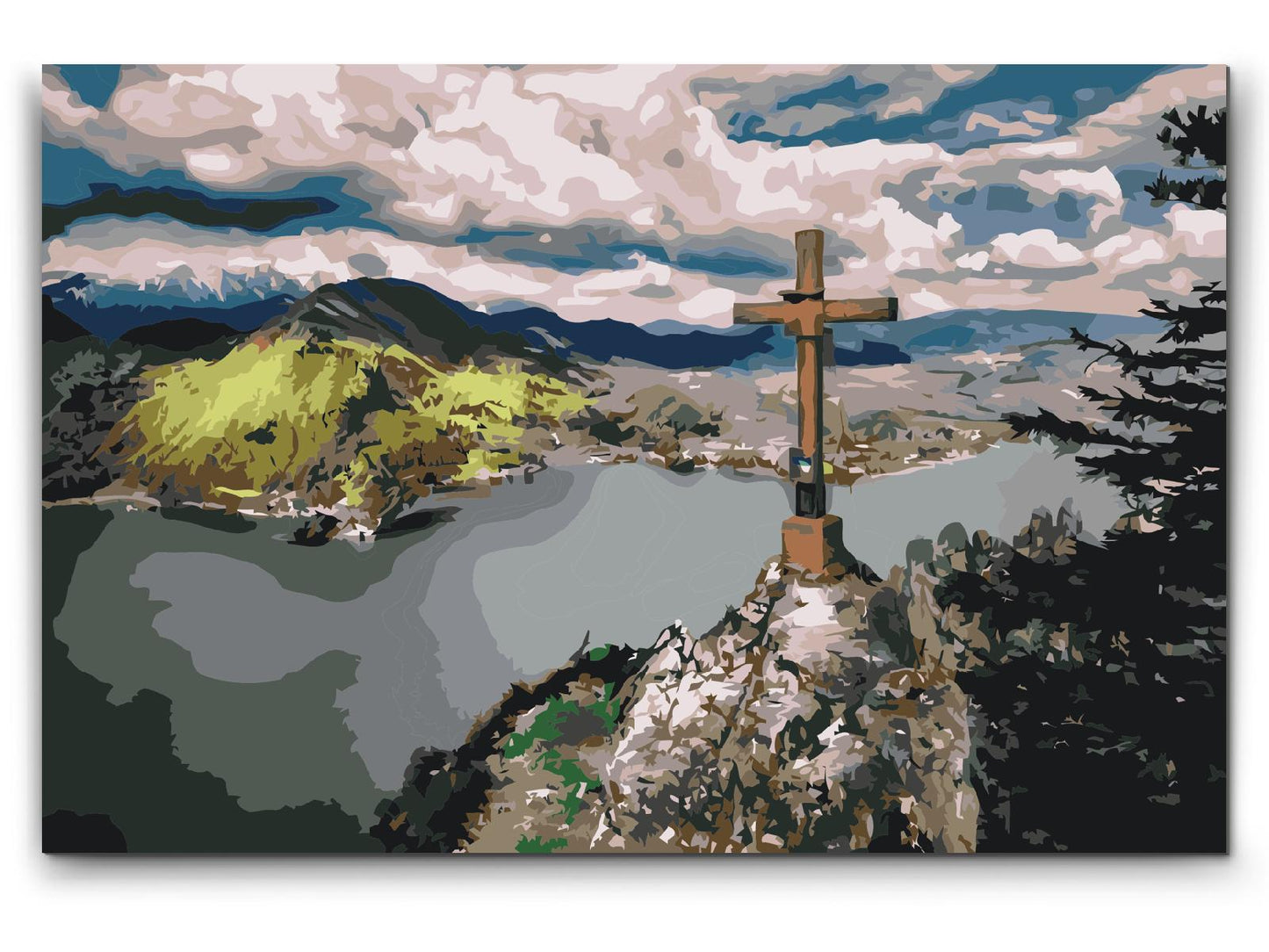 Paint by number - Udsigt over Gmundensøen - Østrig