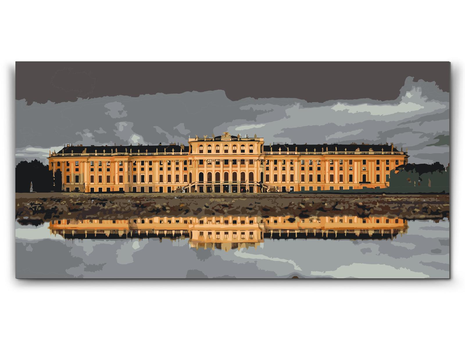 Paint by number - Solnedgang ved Schönbrunn - Østrig