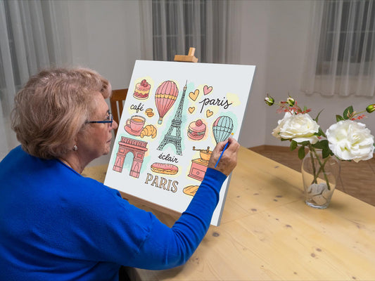 Paint by number - Muntre motiver fra Frankrig
