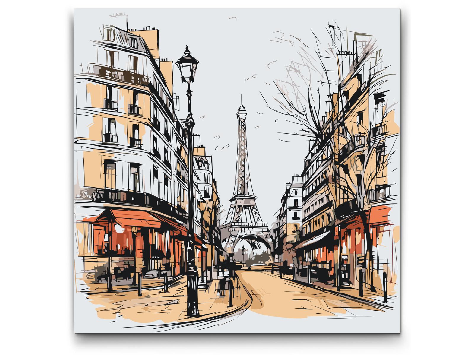 Paint by number - Tegning af Paris – Frankrig