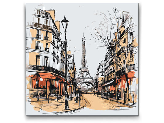 Paint by number - Tegning af Paris – Frankrig