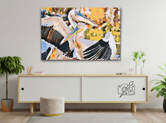 Paint by number - Pelikaner