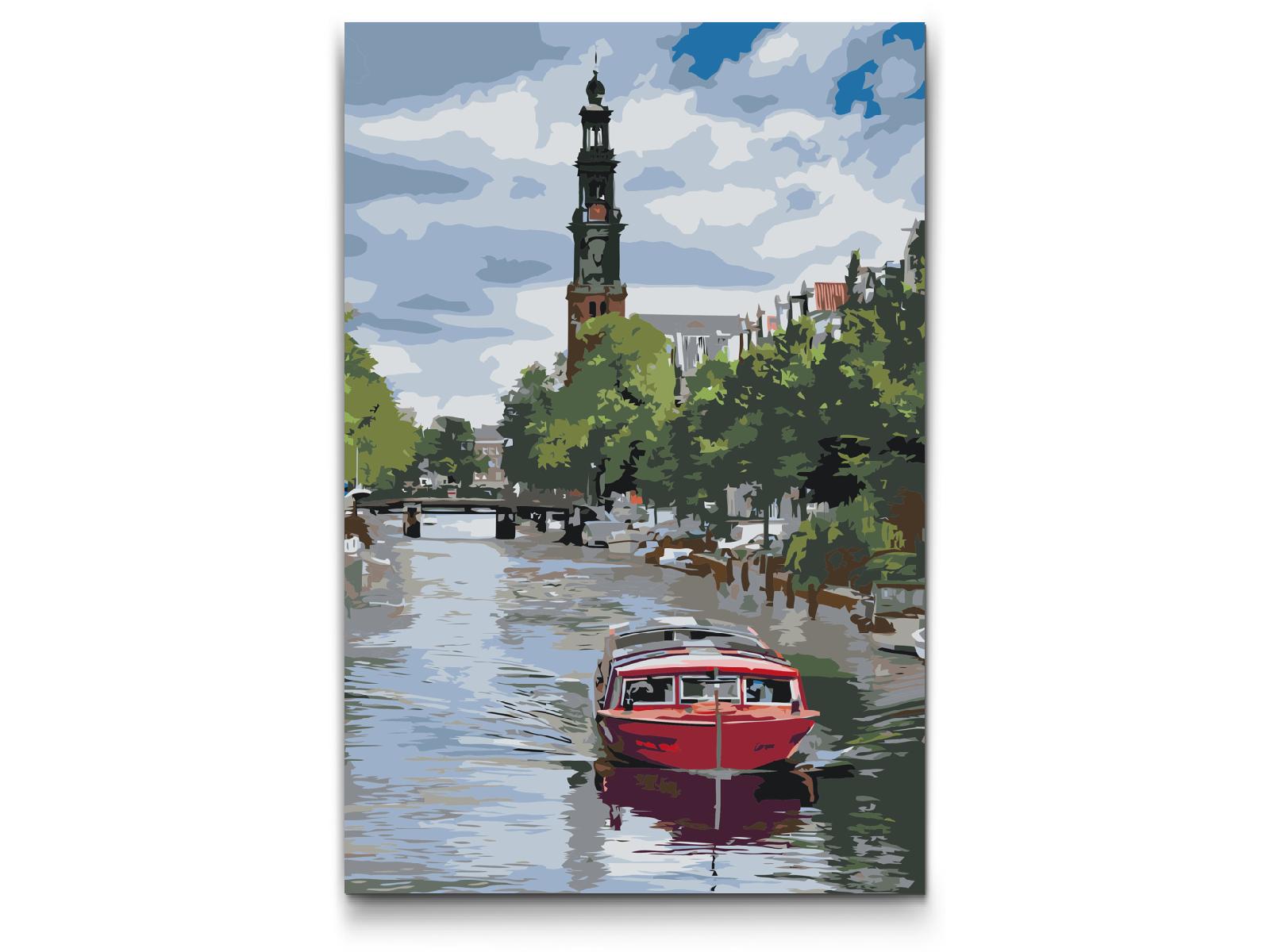 Paint by number - Bådtur, Amsterdam - Holland