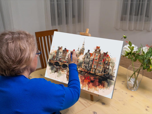 Paint by number - Tegning af Amsterdam - Holland