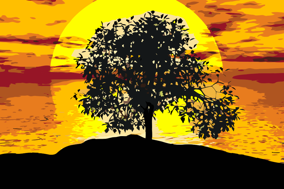 Paint by number - Solnedgang