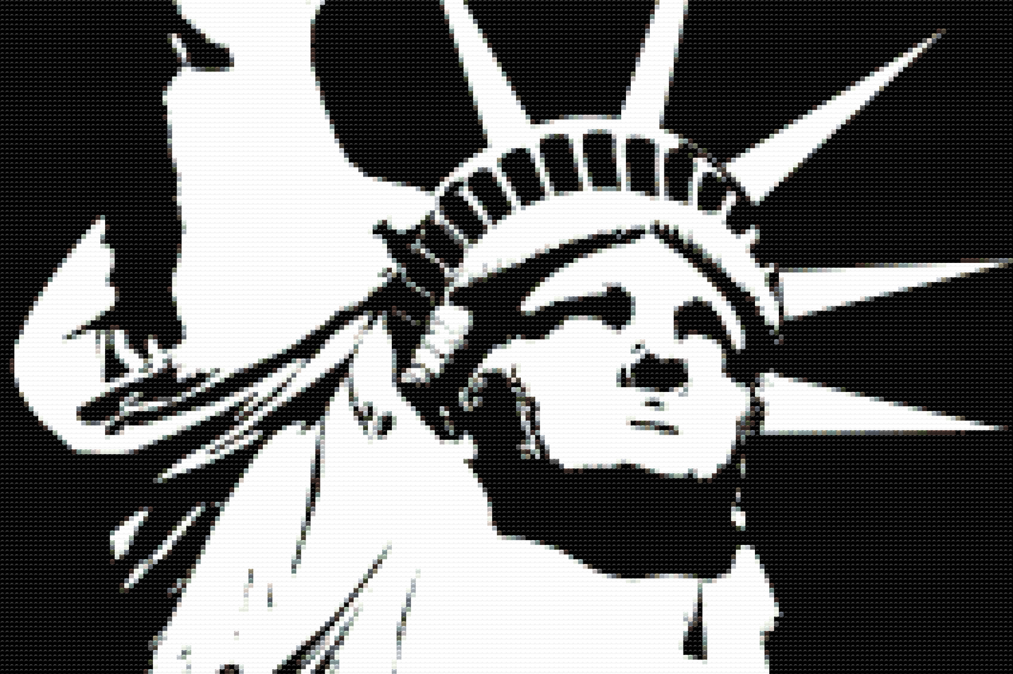 Diamond Paint - Sort/hvid Frihedsgudinden