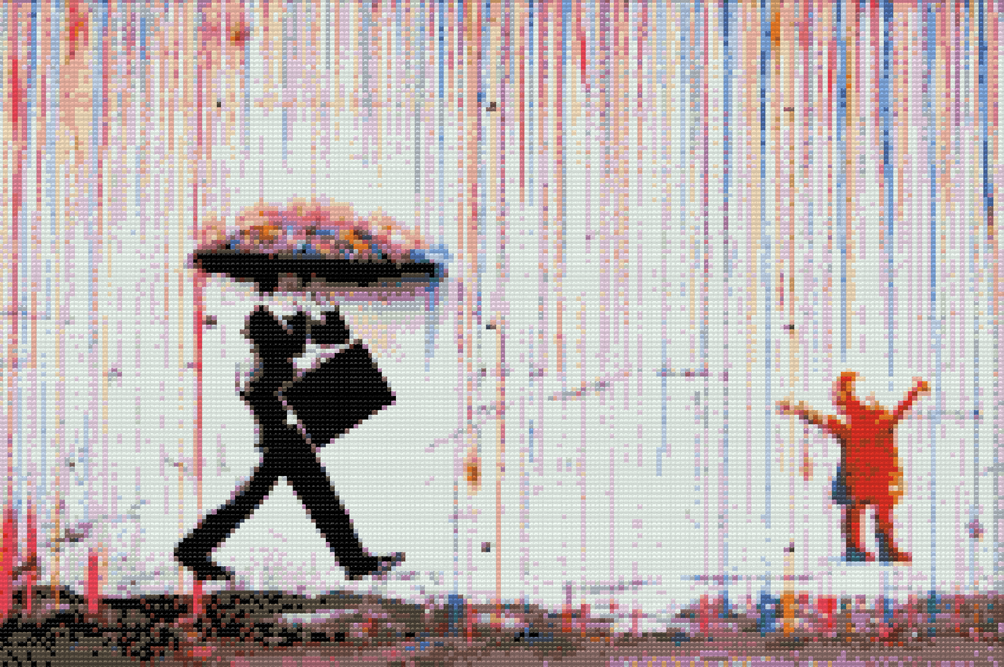 Diamond Paint - Banksy - Farverig regn