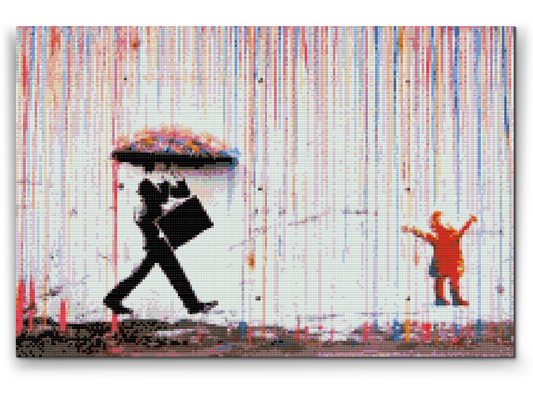 Diamond Paint - Banksy - Farverig regn
