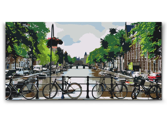 Paint by number - Udsigt fra broen ved Amsterdam - Holland