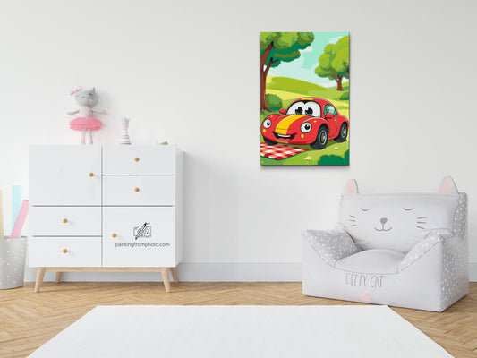 Paint by number - Børnenes bil til picnicen