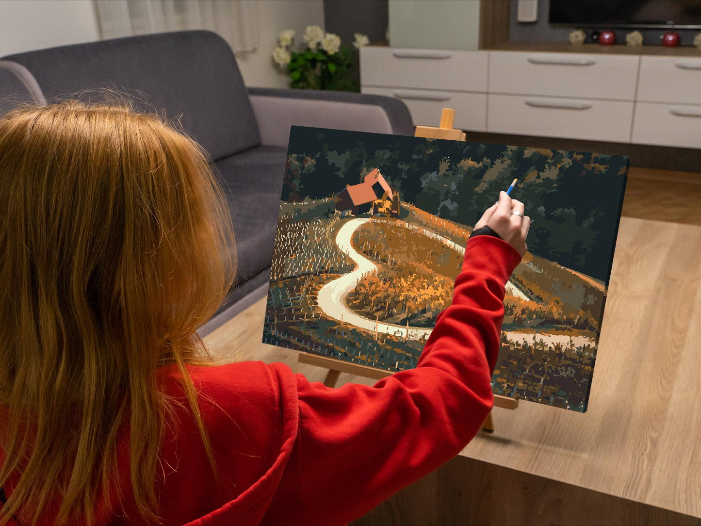 Paint by number - Vingård ved vejen i hjerteform, Maribor - Slovenien