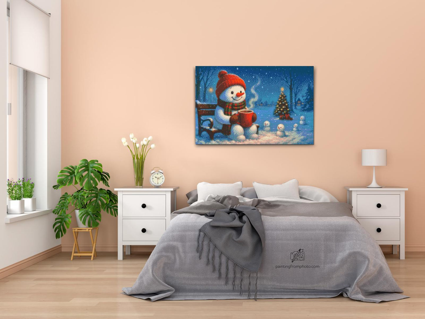 Diamond Paint - Snemand på en bænk