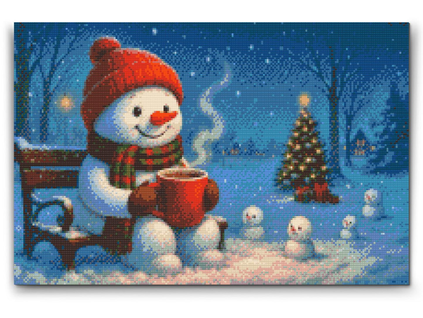 Diamond Paint - Snemand på en bænk