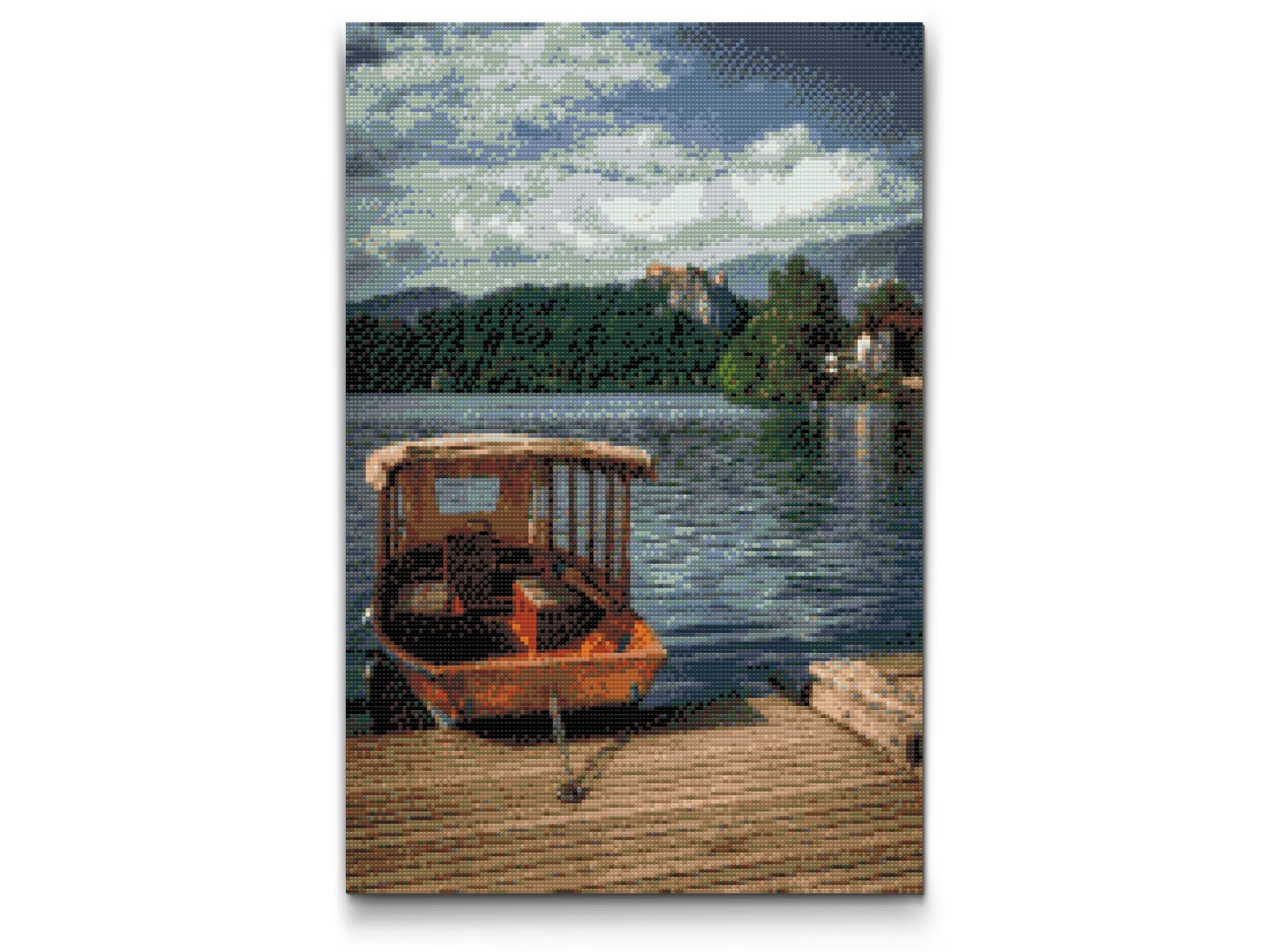 Diamond Paint - Båd på Bled-søen - Slovenien
