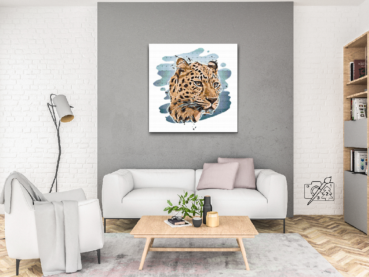 Diamond Paint - Leopardhoved