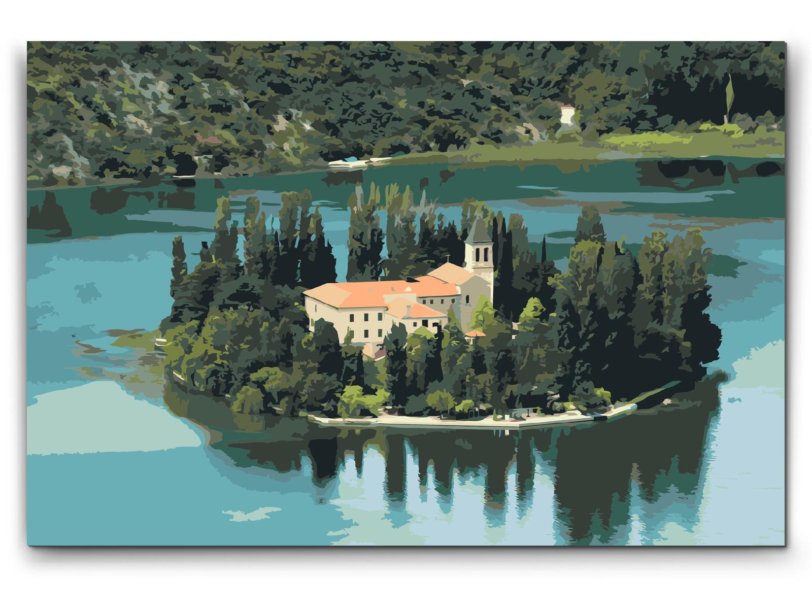 Paint by number - Visovac-øen - Kroatien