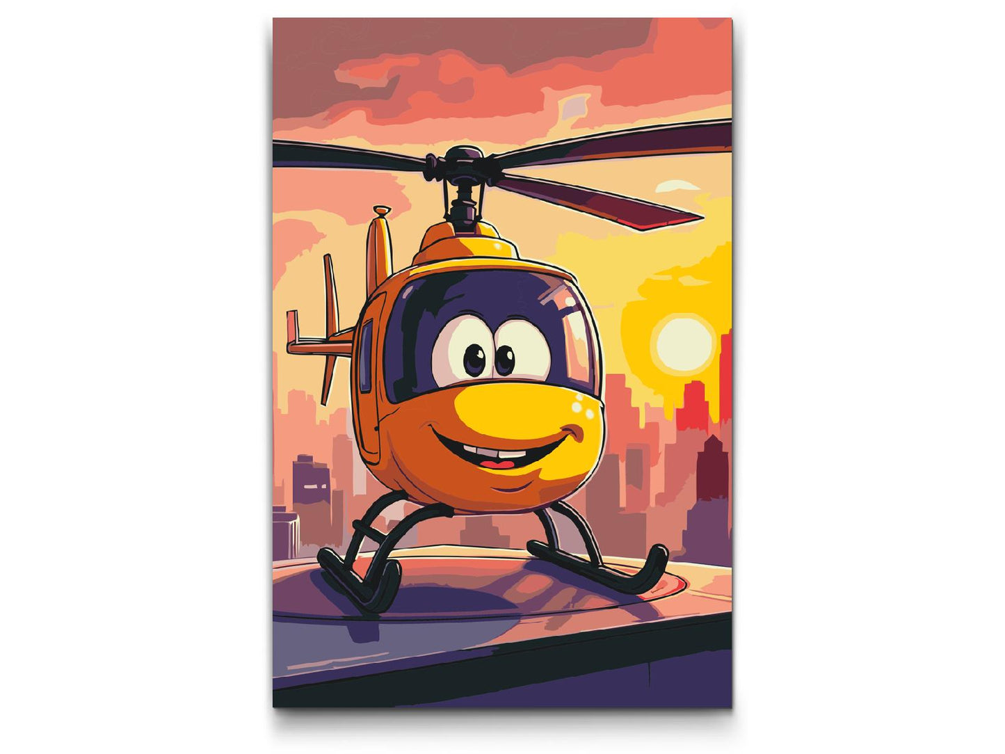 Paint by number - Gul helikopter til børn