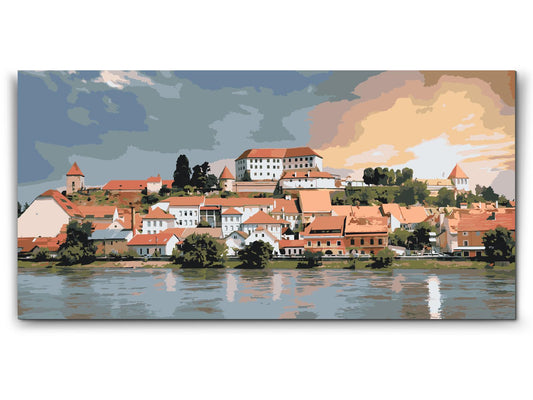 Paint by number - Udsigt over byen Ptuj - Slovenien