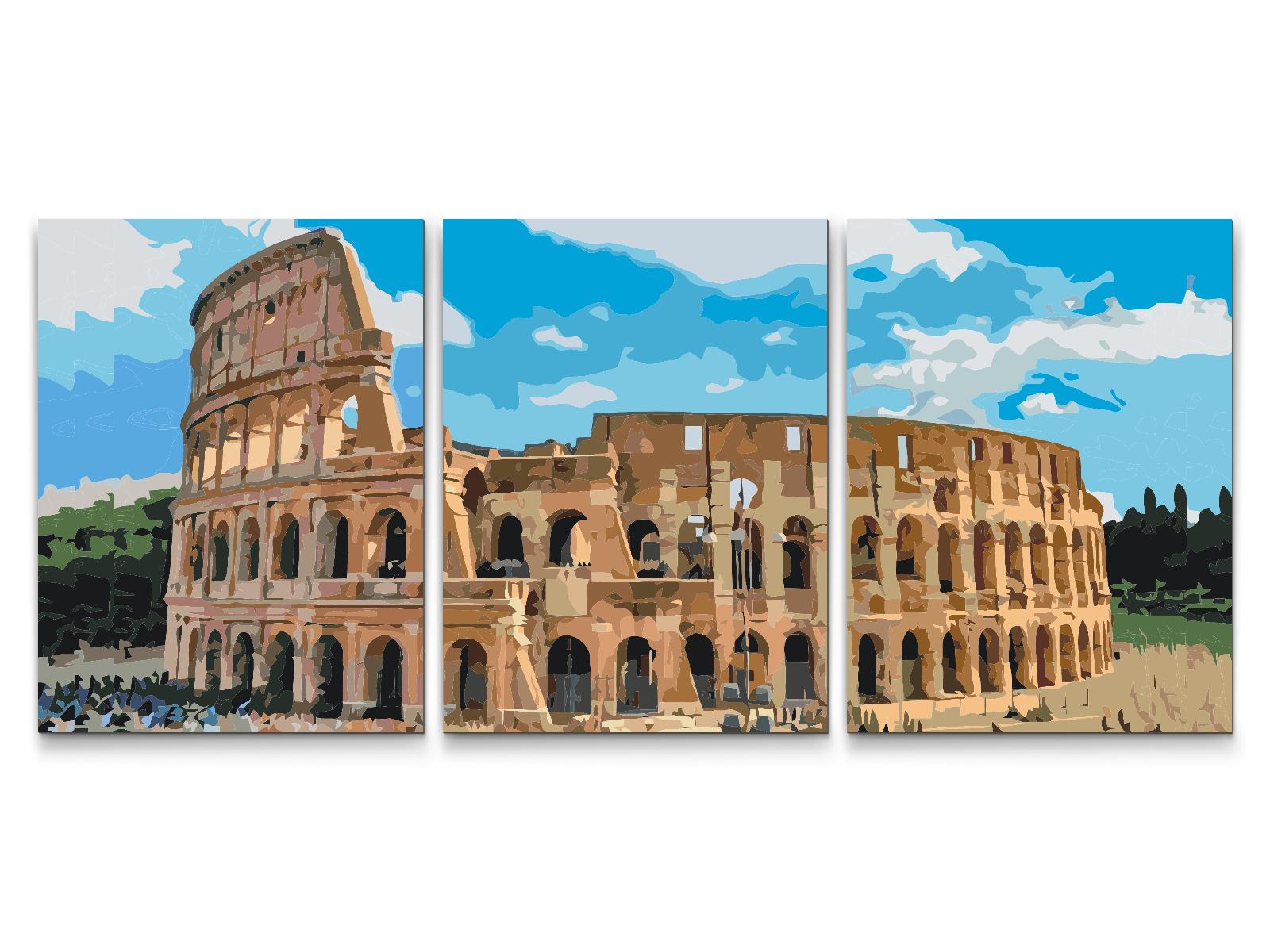 Paint by number - Colosseum 2 (sæt af 3 lærreder)