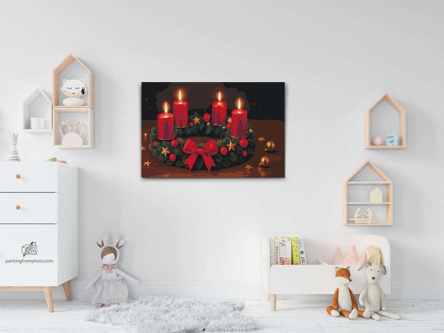 Paint by number - Adventskrans til bordet