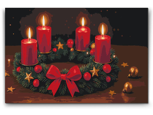 Paint by number - Adventskrans til bordet