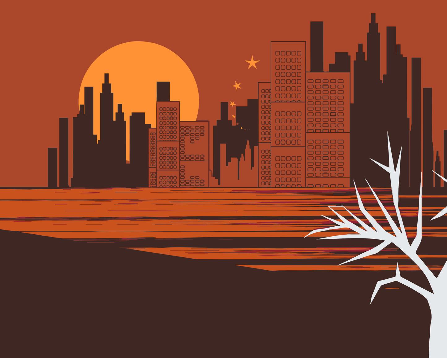 Paint by number - Orange Skyline