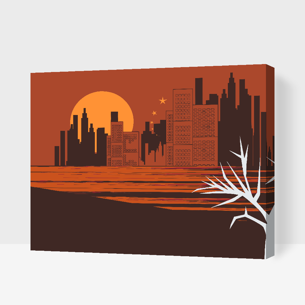 Paint by number - Orange Skyline