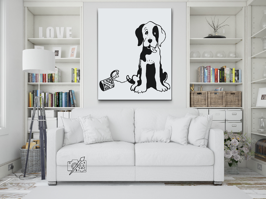 Paint by number - B/W Dog