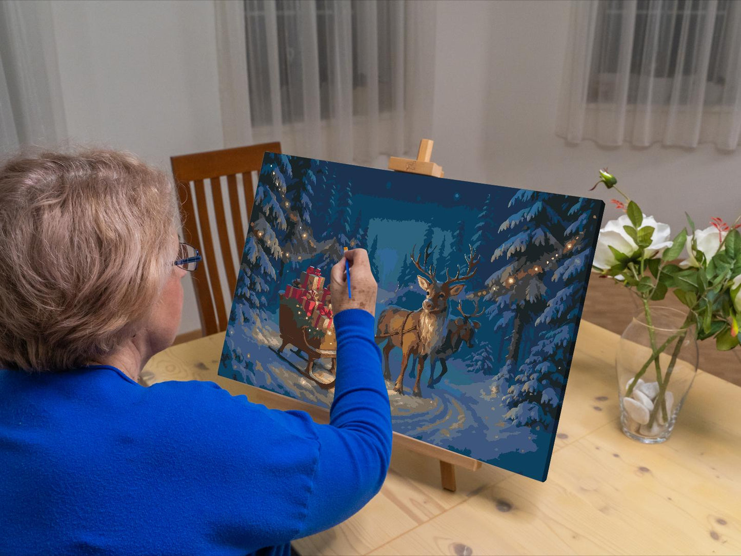 Paint by number - Julemandens slæde