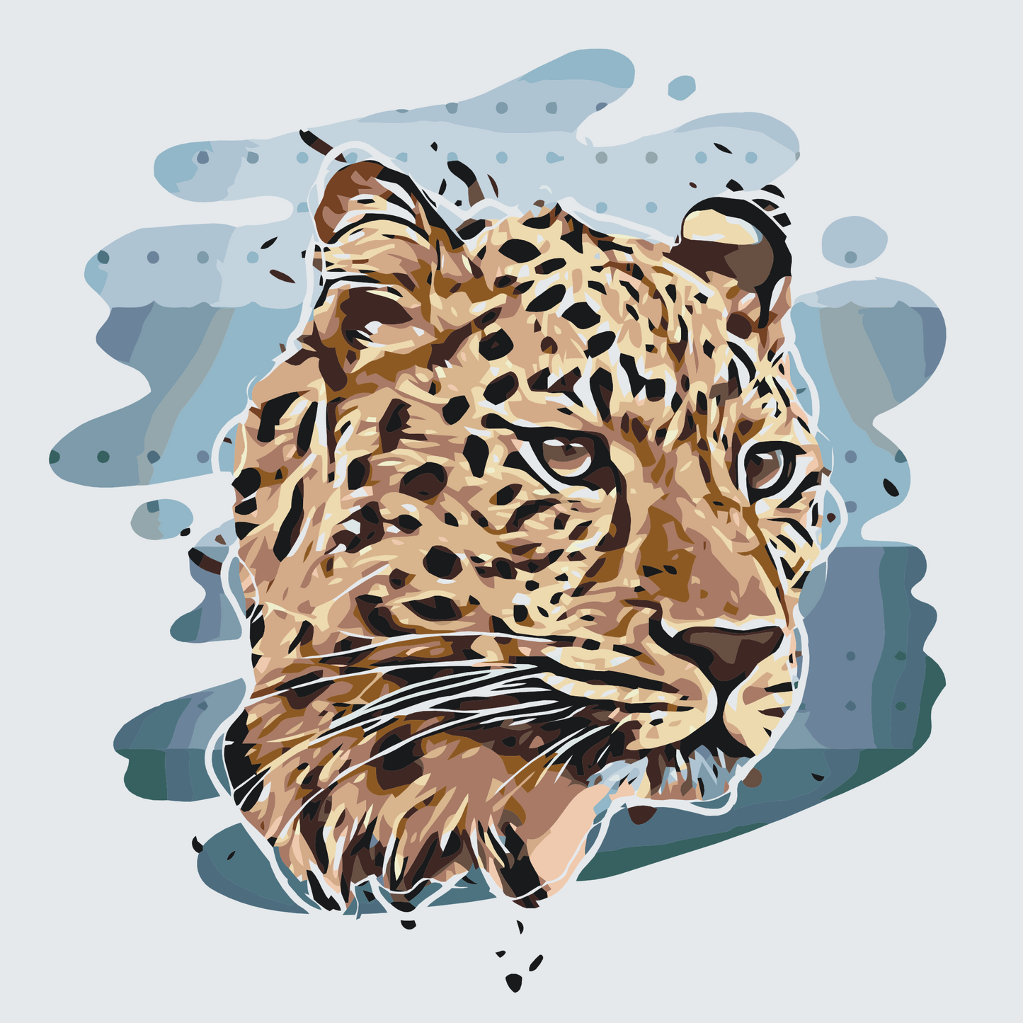 Paint by number - Leopardhoved