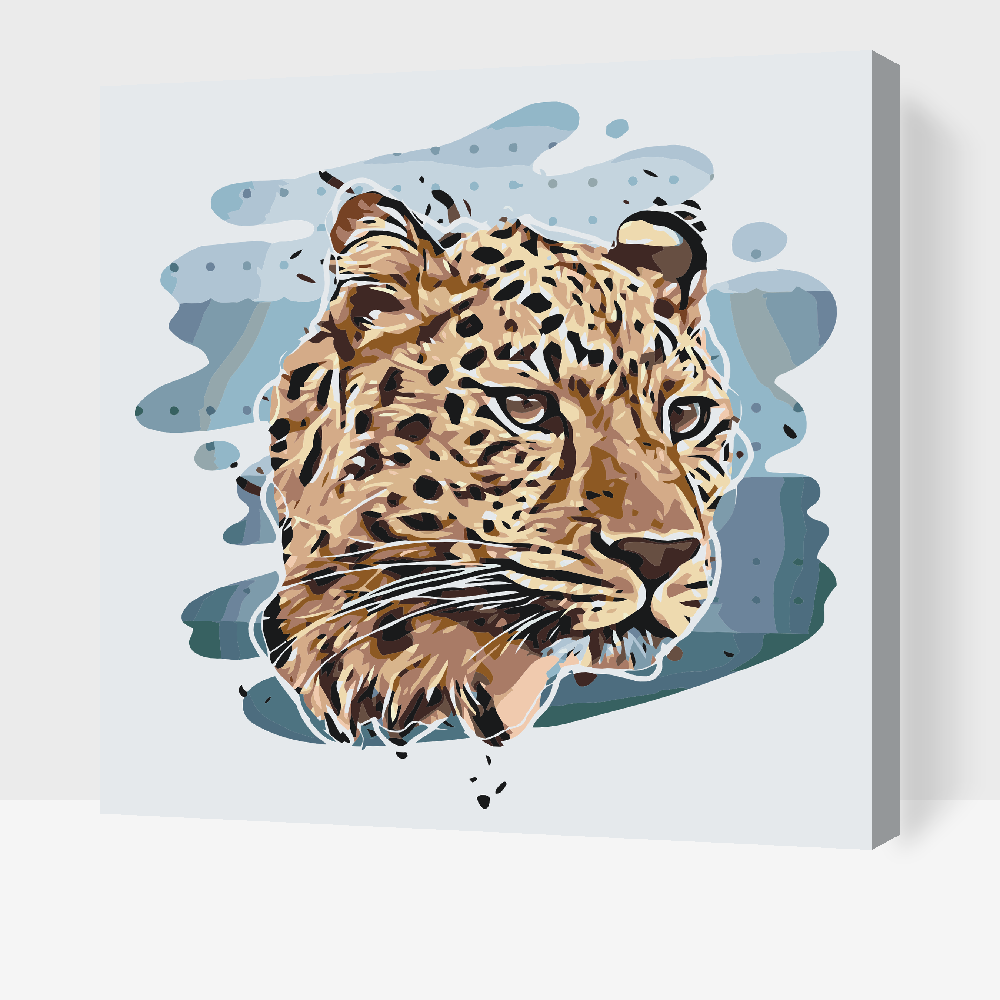 Paint by number - Leopardhoved