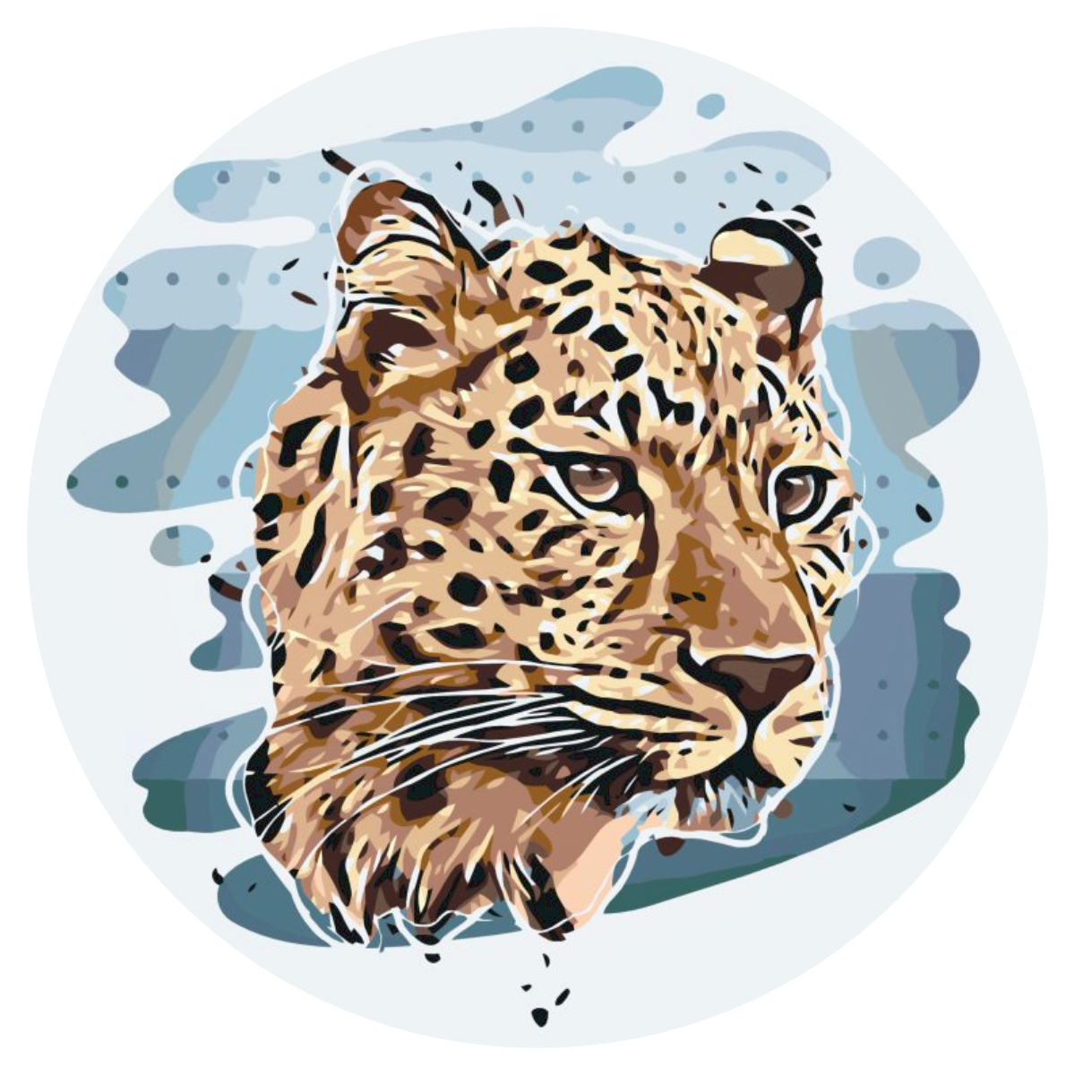 Paint by number - Leopardhoved