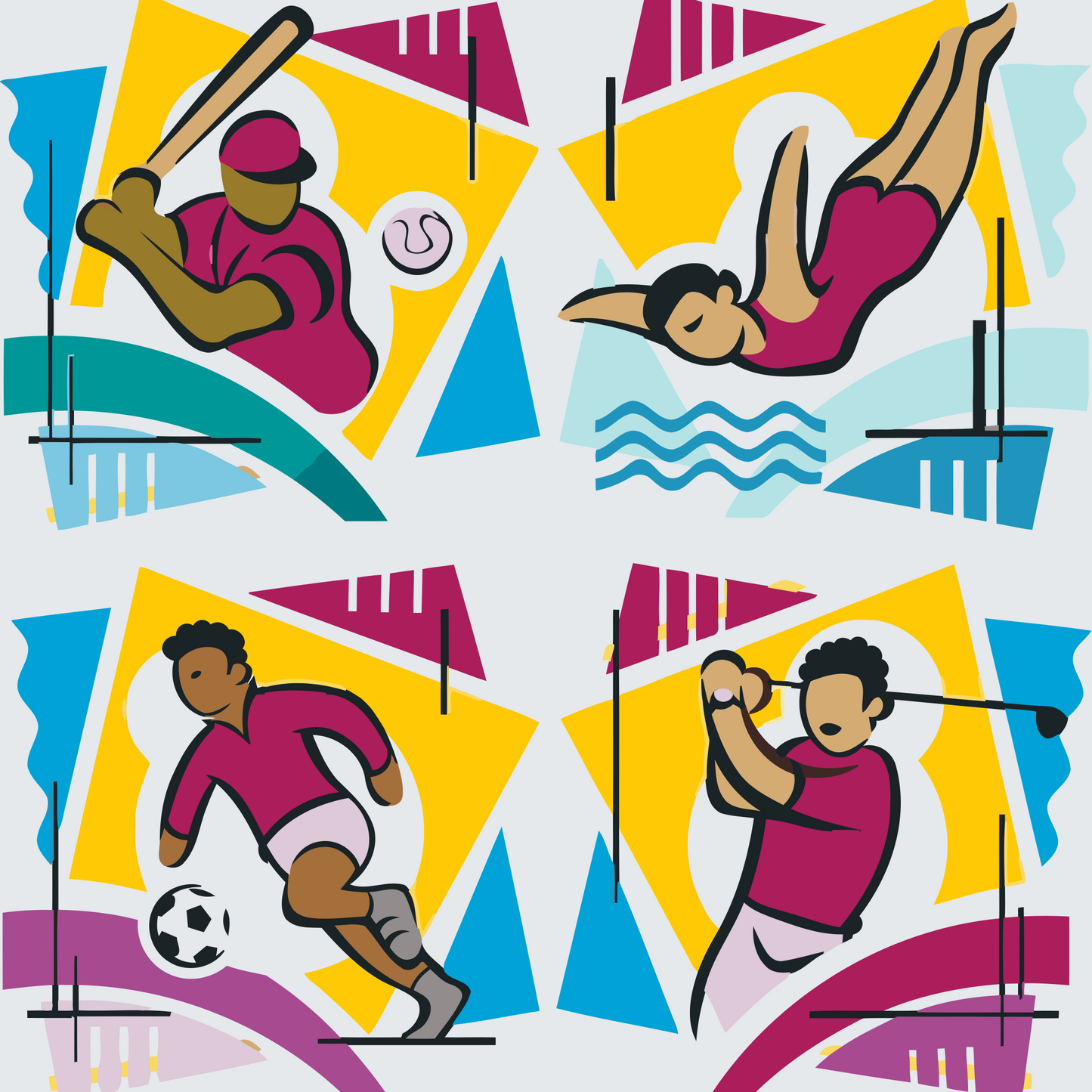 Paint by number - Mix af Sportsgrene 1