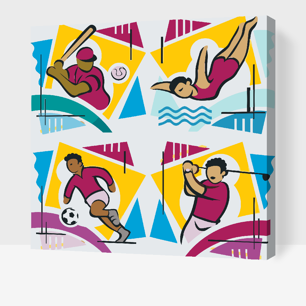 Paint by number - Mix af Sportsgrene 1