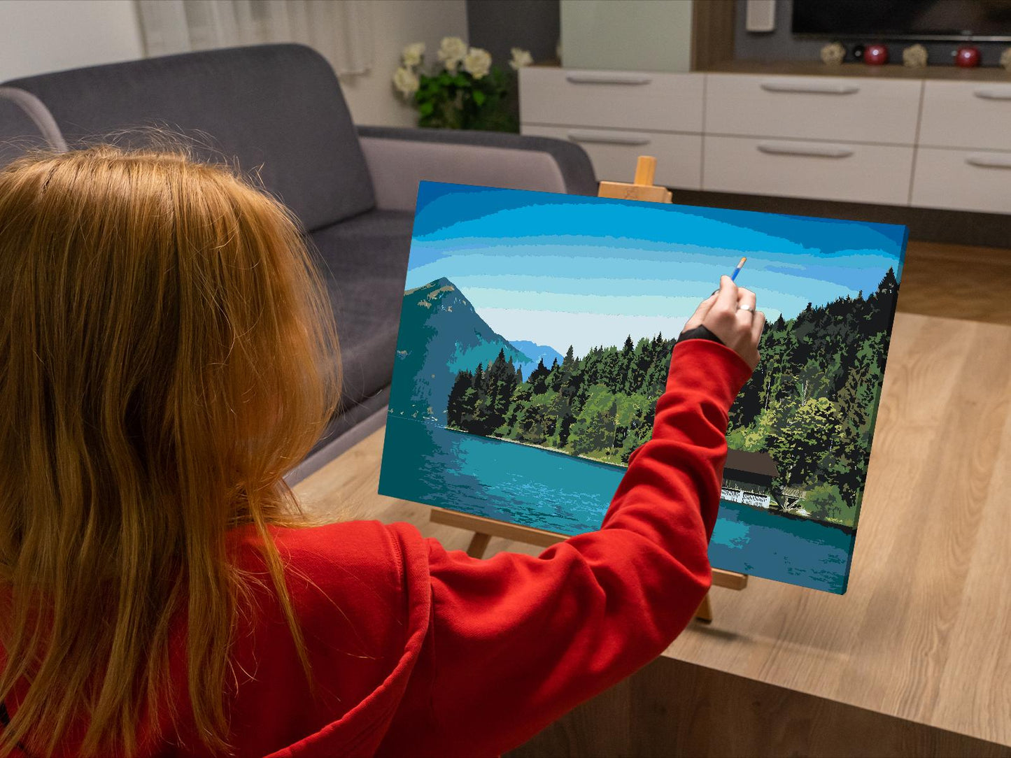 Paint by number - Lille Hus ved Walchensee – Tyskland