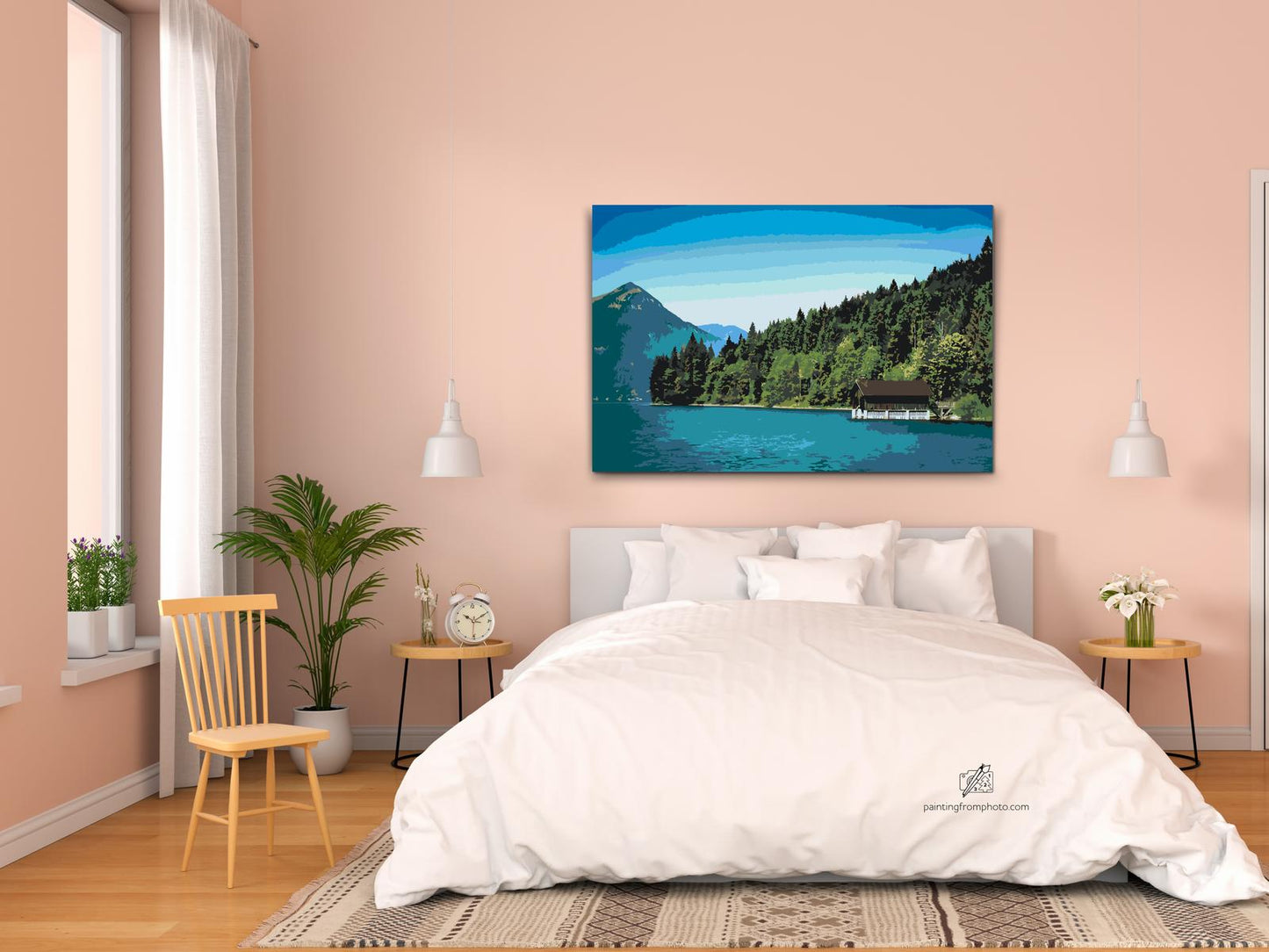 Paint by number - Lille Hus ved Walchensee – Tyskland