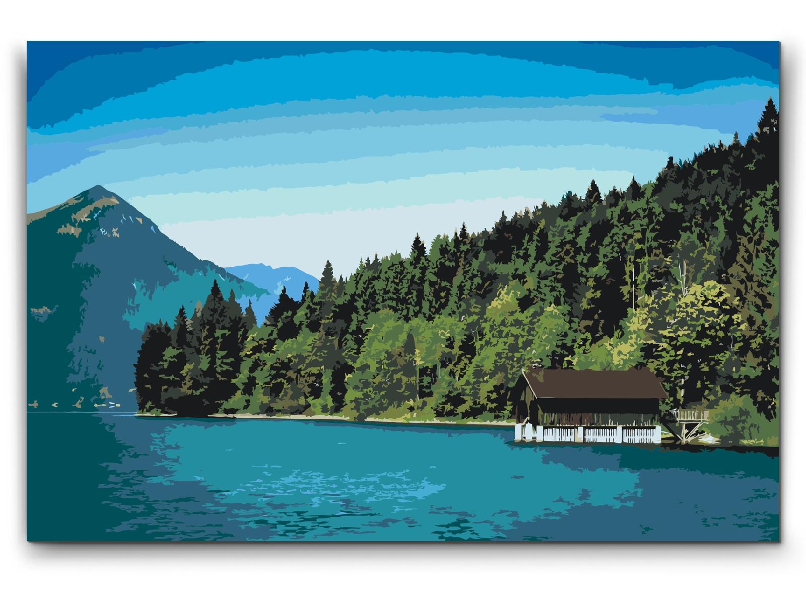 Paint by number - Lille Hus ved Walchensee – Tyskland