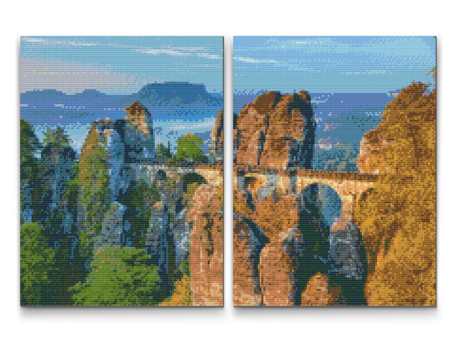 Diamond Paint - Bastei-broen – Tyskland (sæt af 2 lærreder)