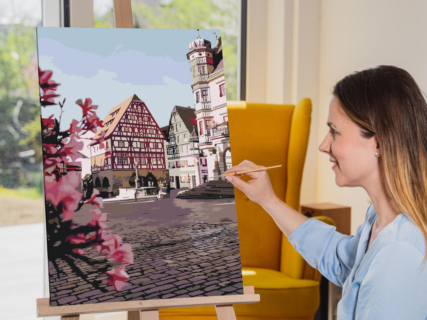 Paint by number - Forår i Rothenburg – Tyskland