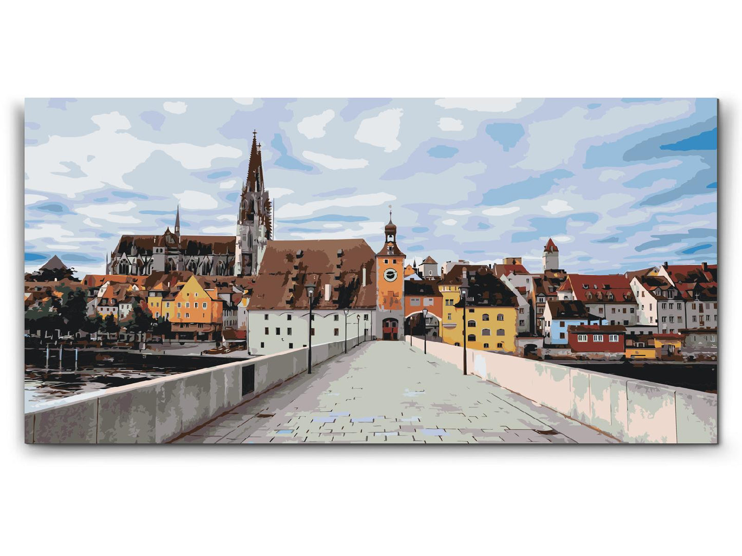Paint by number - Udsigt over Regensburg – Tyskland