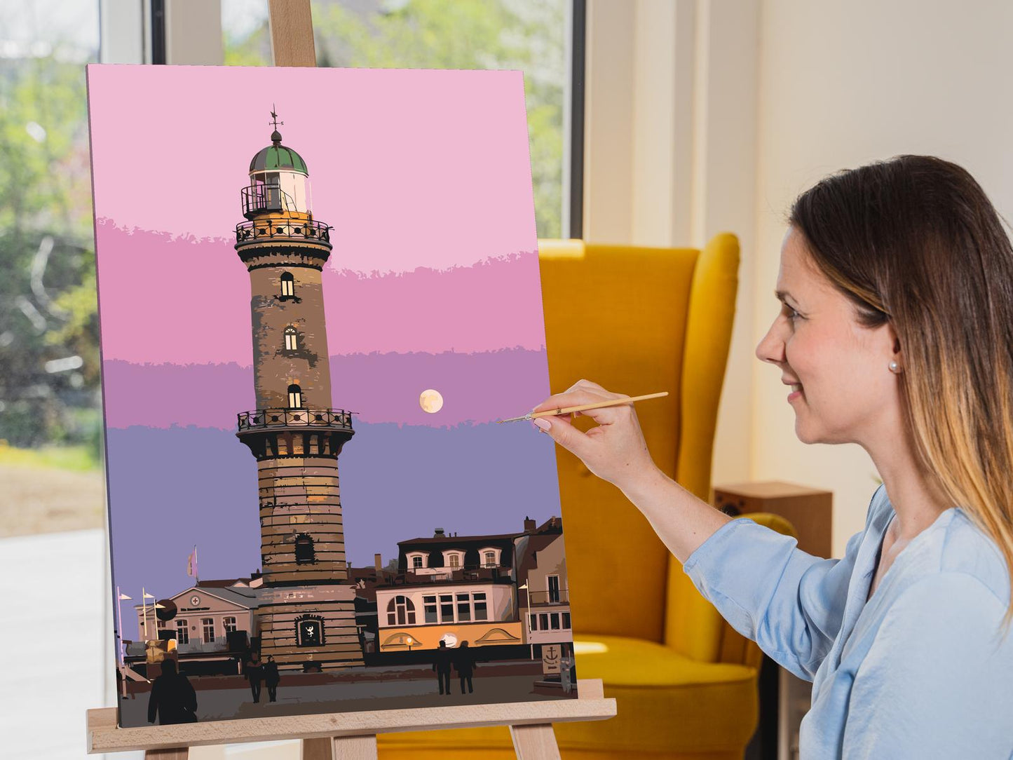 Paint by number - Warnemünde Fyr – Tyskland