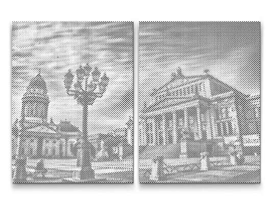 Dotting - Solrige Gendarmenmarkt-pladsen, Berlin – Tyskland (sæt af 2 lærreder)
