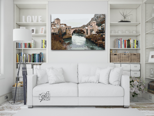 Paint by number - Mostar-broen