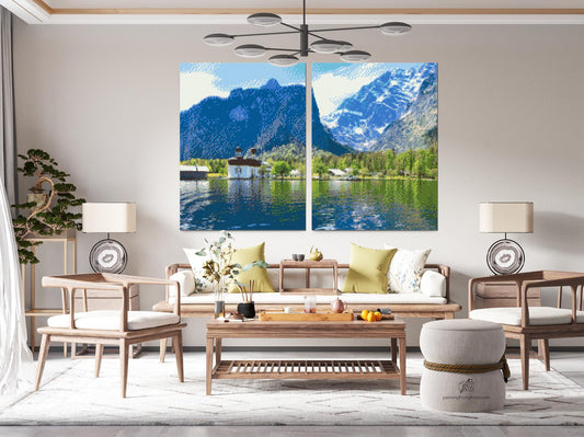 Diamond Paint - Königssee-søen – Tyskland (sæt af 2 lærreder)