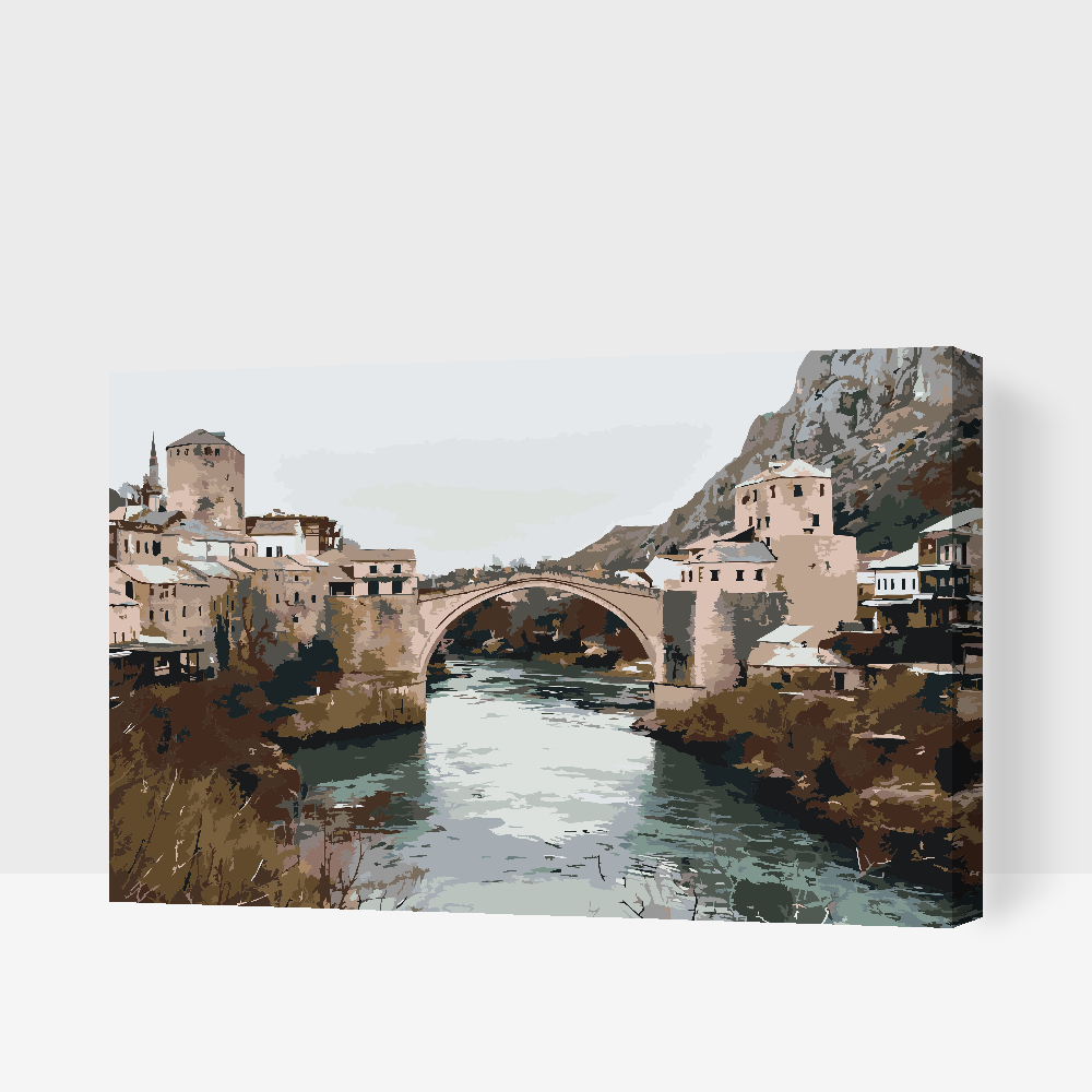 Paint by number - Mostar-broen